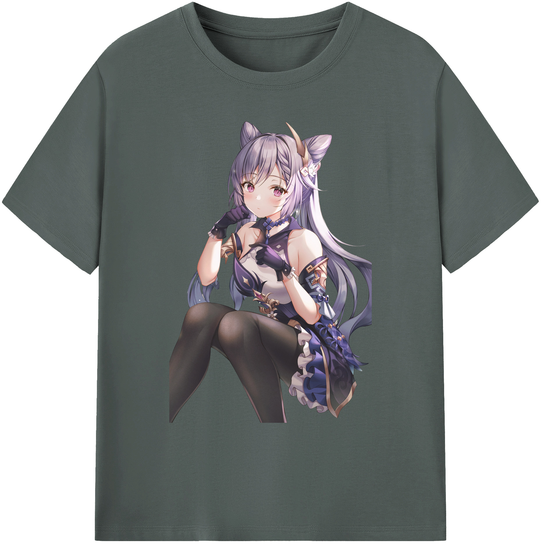 げんし神 刻晴 こくせい genshin Kokusei 綿100％ メンズ半袖Tシャツ｜肌触りやわらか＆通気性